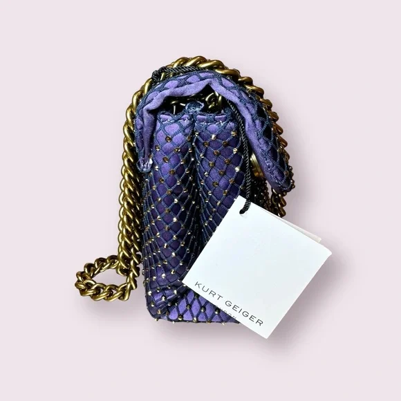 Kurt Geiger Mini Kensington Fabric Multicolor Gradient Embellished Shoulder Bag - Picture 7 of 10